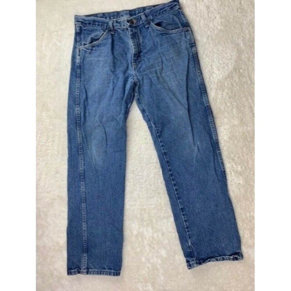 Rustler Size 33x30 Mens Jean Med Wash Cotton Straight Leg (Measured Inseam 28.5)